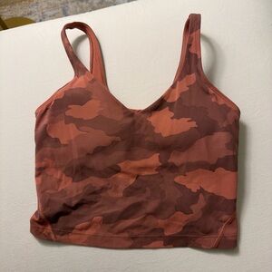 Lululemon pink/rust Camo V-Neck Cropped Tank Top